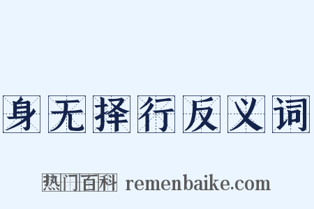 身无择行反义词是什么意思的图片